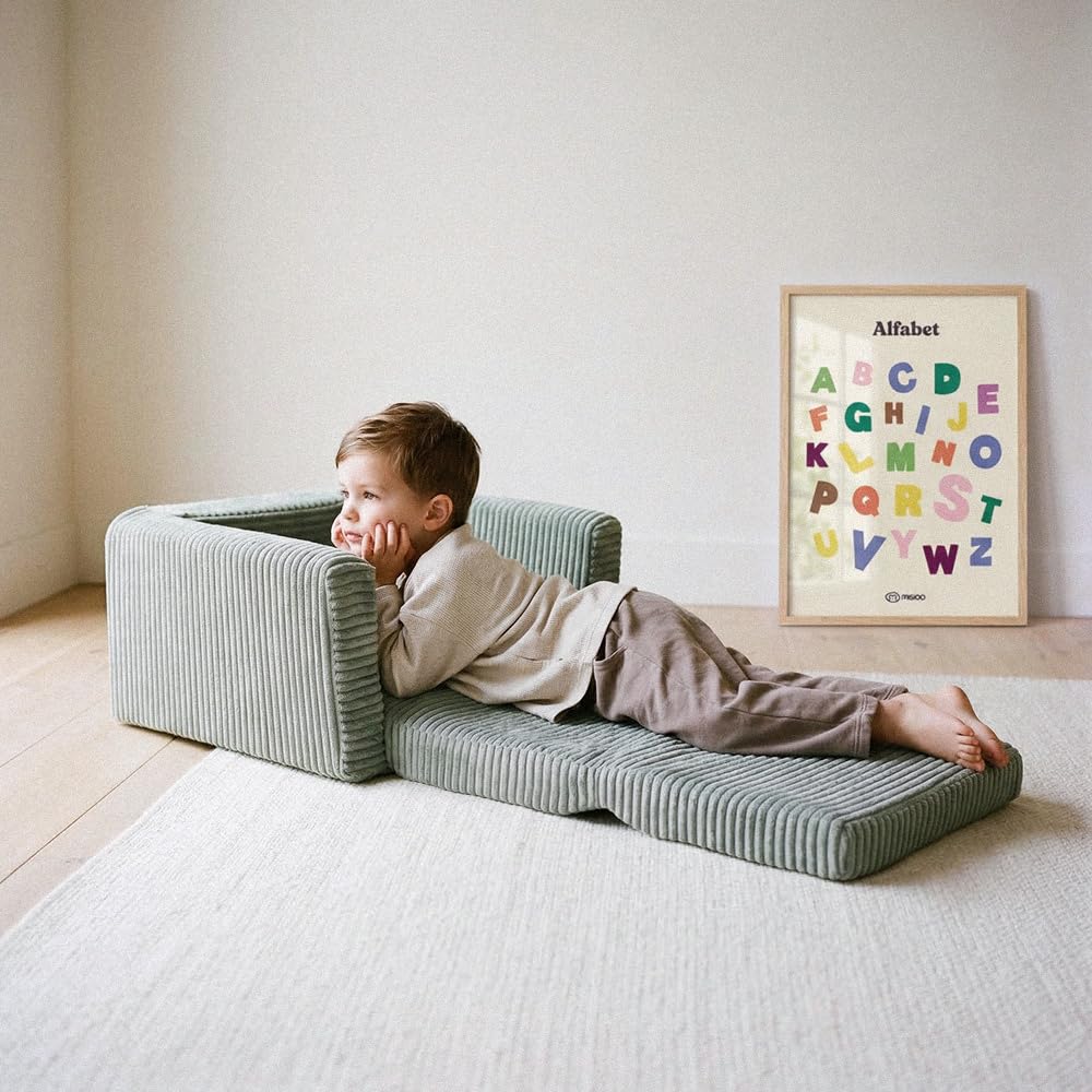 MISIOO Cubie, Fauteuil pour Enfant, en Velours côtelé, Pliable, pour Chambre d'enfant, Petit Fauteuil pour bébé, Fauteuil Doux pour Chambre d'enfant, Petit Fauteuil pour bébé pour Les Tout-Petits