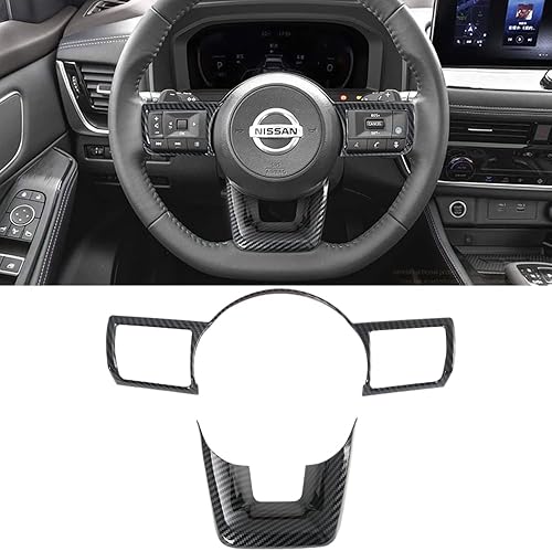 XITER 2 piezas ABS estilo fibra de carbono cubierta de volante marco marco controles cubierta de panel para Nissan Rogue 2021 2022 2023 2024 2025