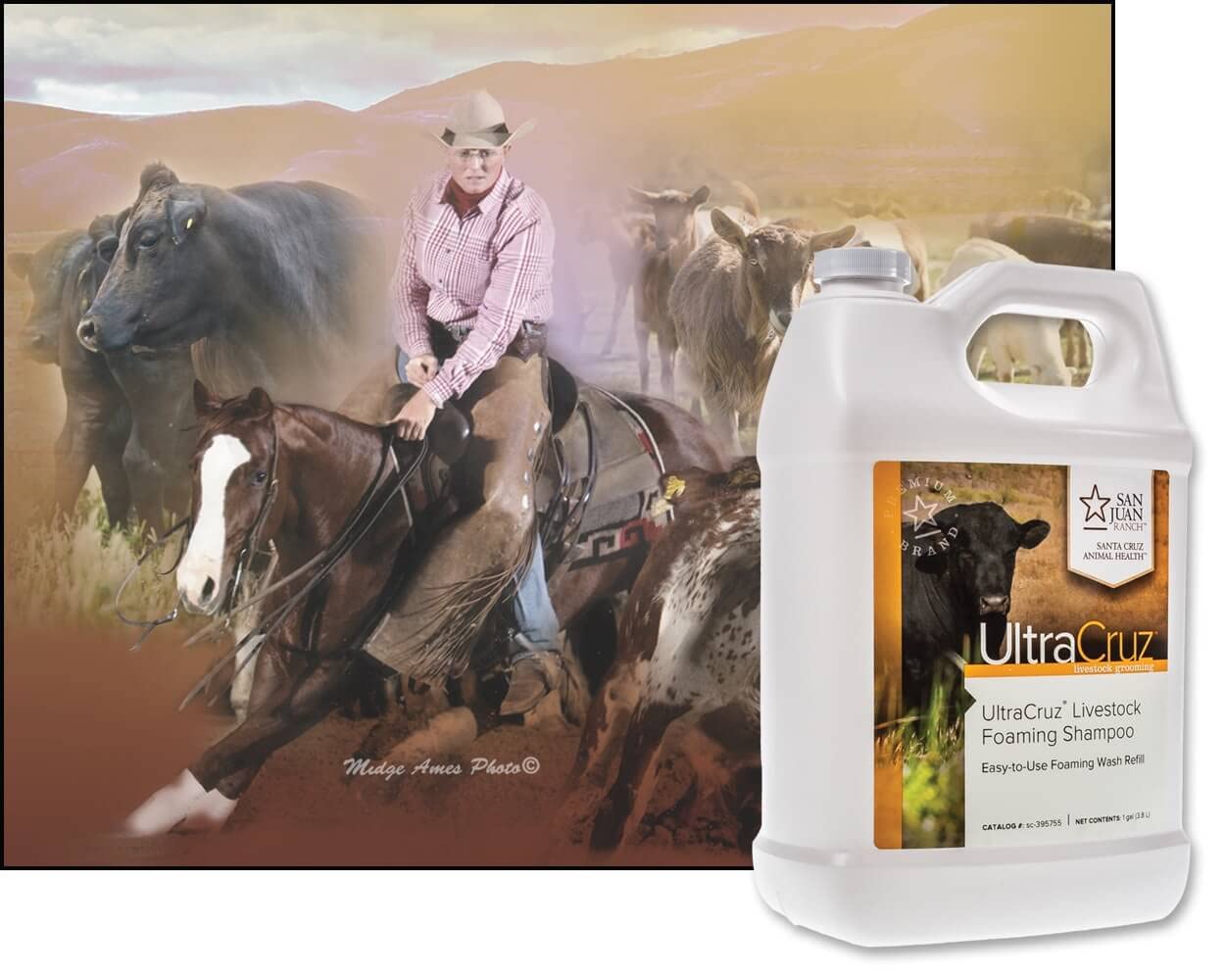 UltraCruz® Piankowy szampon dla bydła, kóz, owiec i świń, 1 galonowy wkład uzupełniający