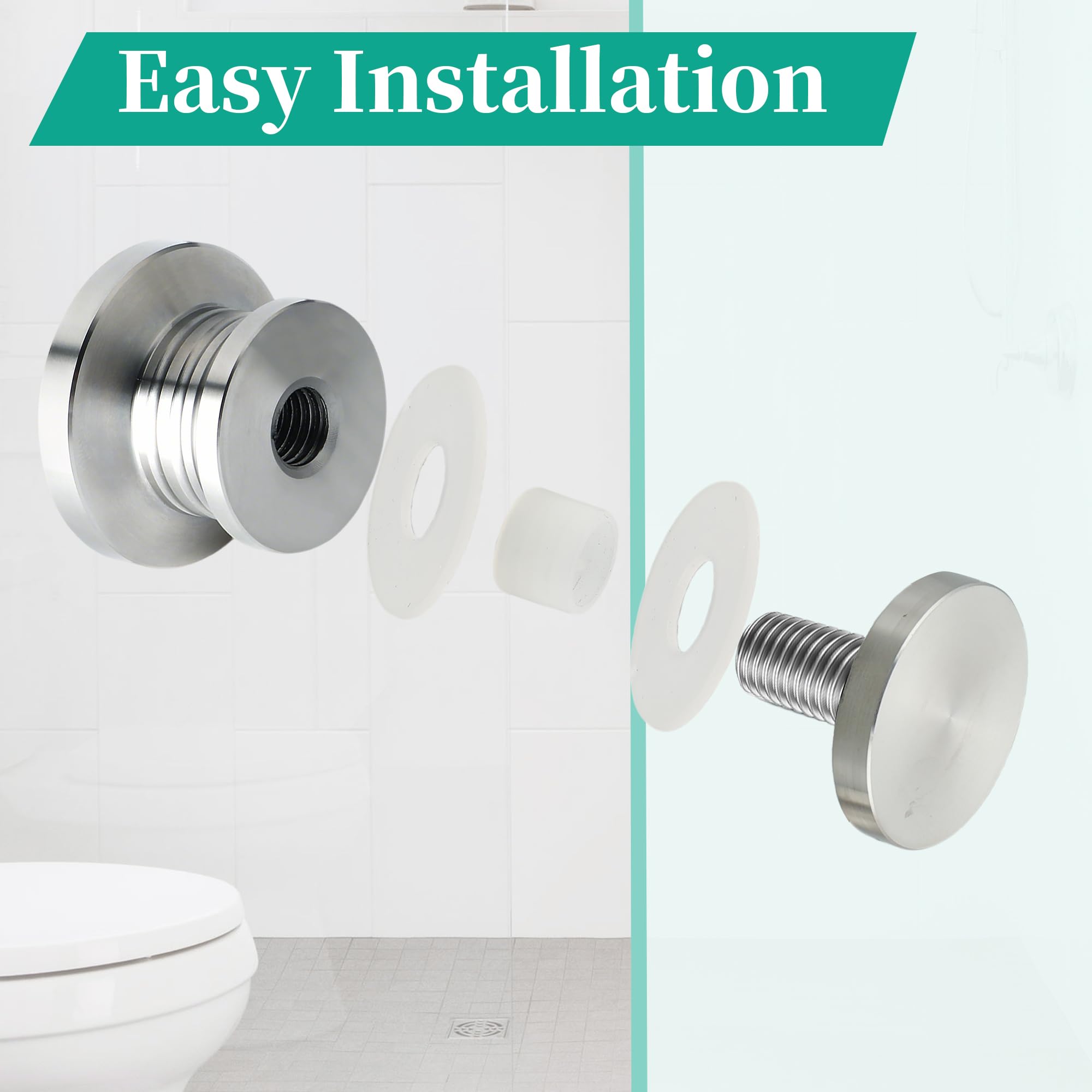 Alise Shower Door Handle - Brushed Stainless Steel -6 Alise Shower Door Handle - Brushed Stainless Steel -6