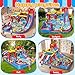 GYMMALL Inflatable Bounce House Water Slide with 550 W Blower, Blow up 10-in-1 Waterslide Park Bouncy Castle Outdoor and Indoor, Bouncer House with Toy Market Stand, Splash Pool and Climbing Wall