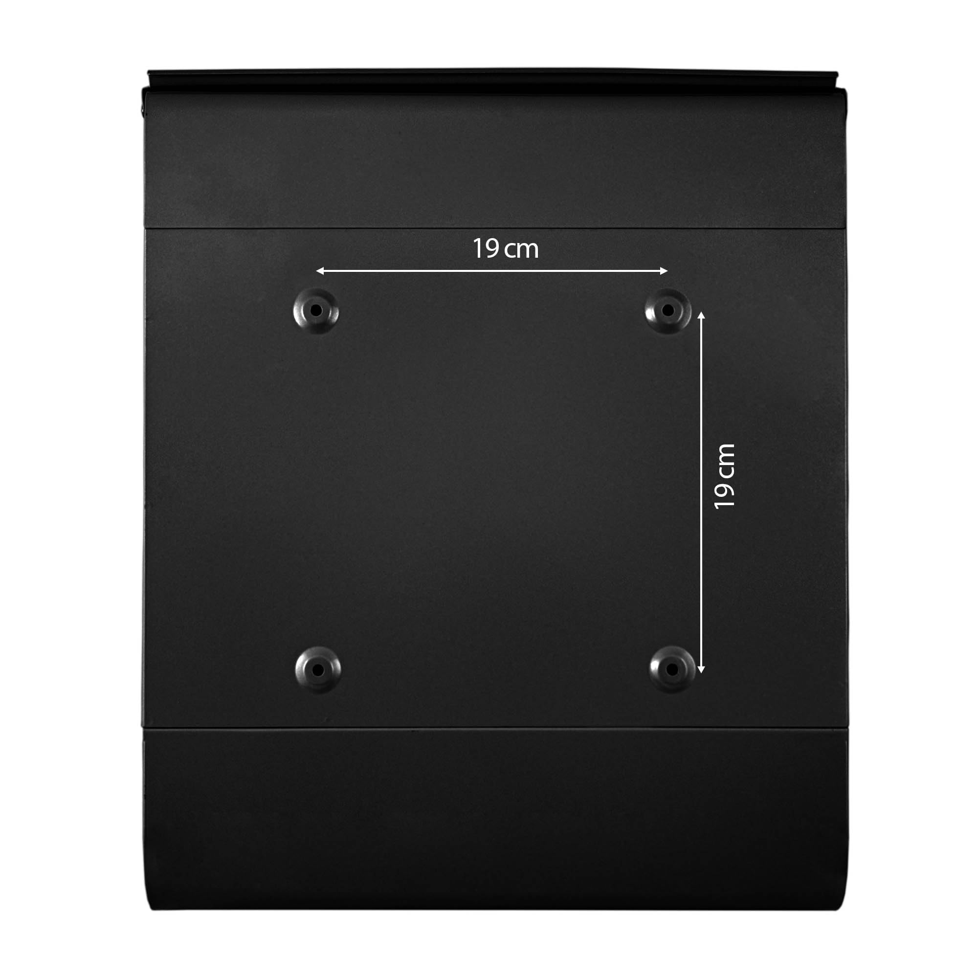 banjado Design Briefkasten 38,5x46,5x13cm & 2 Schlüssel - Briefkasten Stahl Schwarz mit Zeitungsfach pulverbeschichtet - Postkasten A4 Einwurf inkl. Montagematerial - Motiv Home Sweet Home