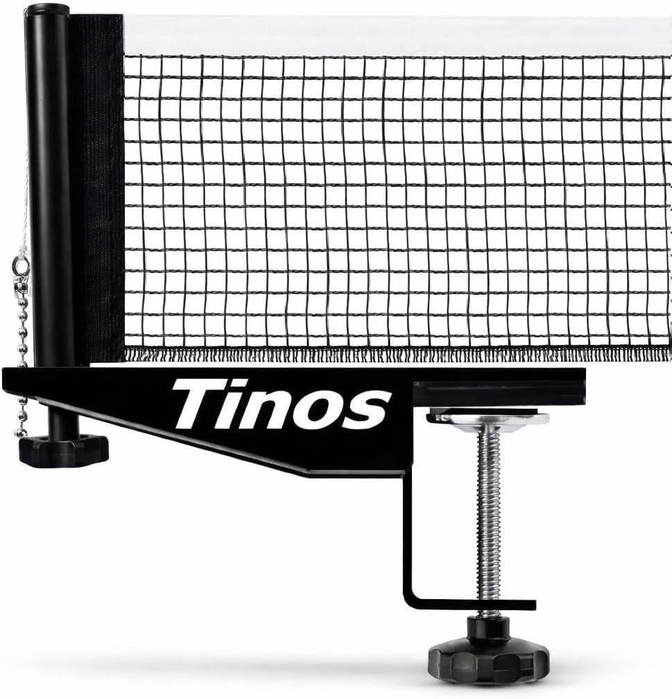 Tinos Professional Table Tennis Net fits 1.8" Maximum Table Thickness | Screw Clamp Ping Pong net & Post Set | Height and Tension adjustments