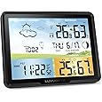 Weather Station Wireless Indoor Outdoor, Digital Thermometer with Remote Sensor, 7.5'' HD VA Display Home Weather Stations, Accurate Temperature Humidity Gauge with Weather Forecast, Atomic Clock