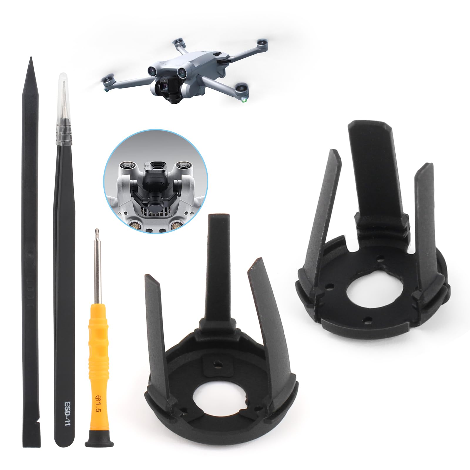 for DJI Mini 3 Gimbal Shock Absorption Rubber Replacement for DJI Mini 3 Pro Damper Rubber Gimbal Camera Shock Absorber Drones Accessories Parts with Repair Tools(Upgrated Long Tail)