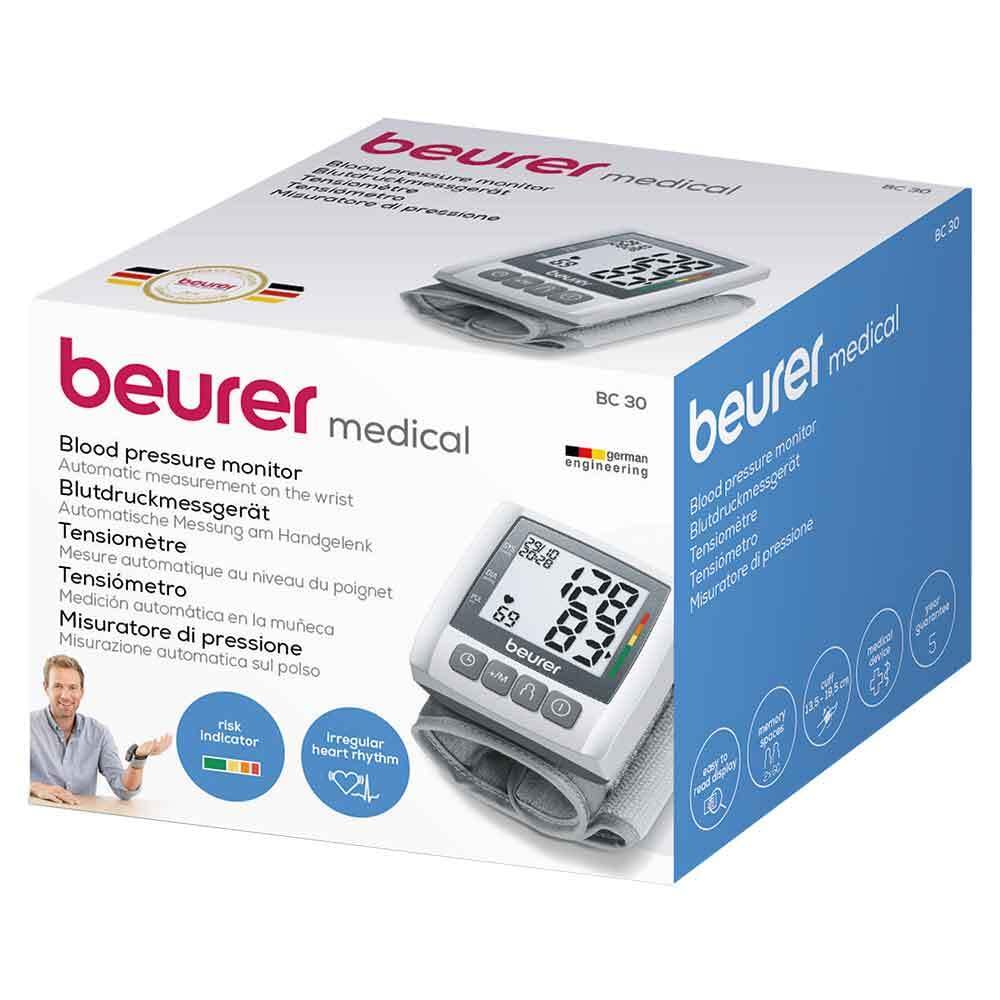 Beurer BC30 - Tensiómetro de muñeca, indicador OMS, memoria 3 x 40 mediciones