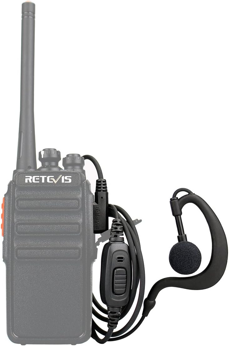 Retevis 2 Way Radio Earpiece 2 Pin C-Type Earhook Headset with Mic for Baofeng UV-5R BF-888S Retevis H-777 RT22 Arcshell AR-5 Walkie Talkies (2 Pack) : Electronics