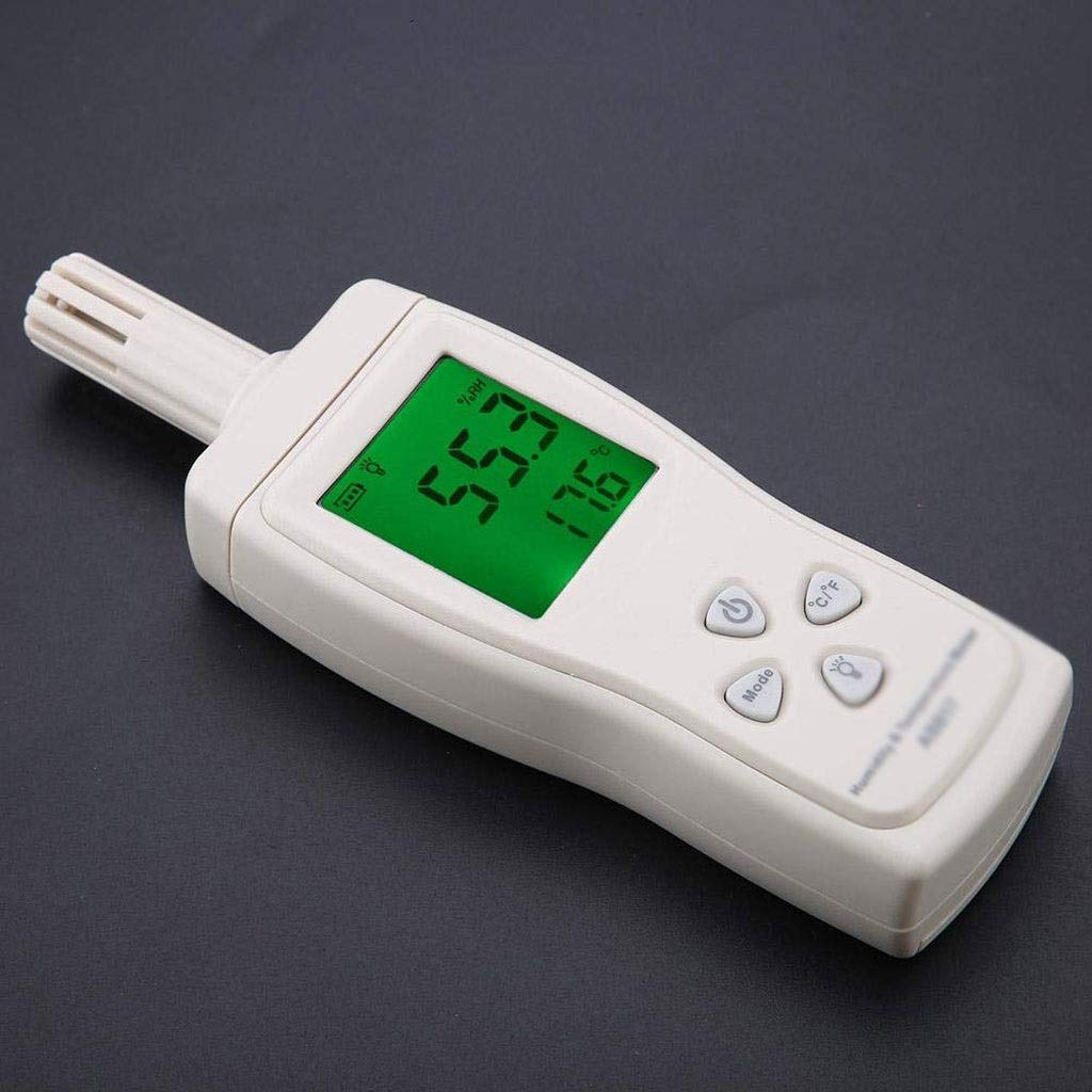 Psicrómetro Digital - Portátil de luz de Fondo Medidor de Temperatura del medidor de Humedad con Punto de rocío y la Temperatura de Bulbo húmedo