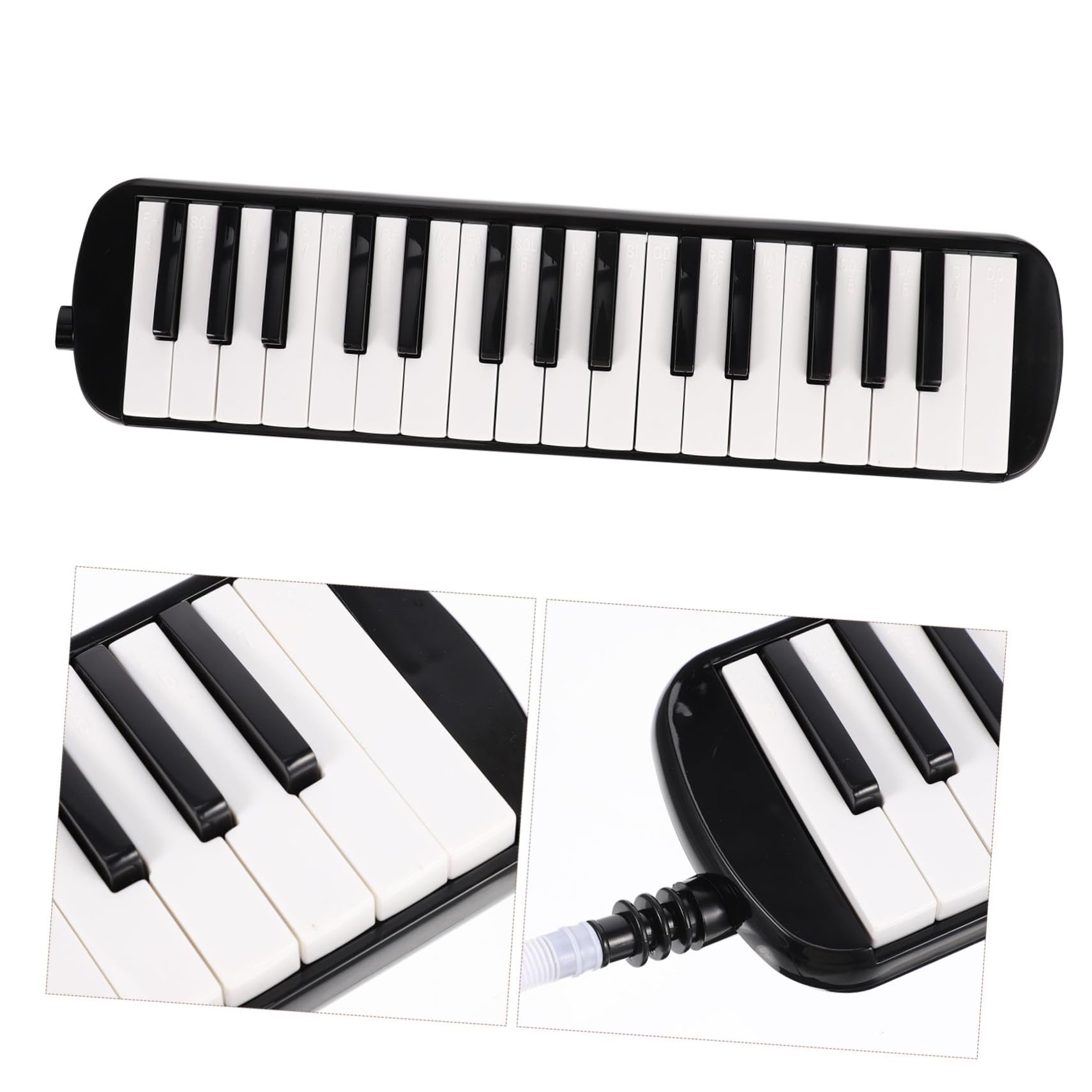 Melodica 32 Tasti Strumento Musicale per Bambini Principianti | Nero, Abs e Plastico, Parti in Nailon, Formato Portatile, per Uso Didattico e Pratica Quotidiana