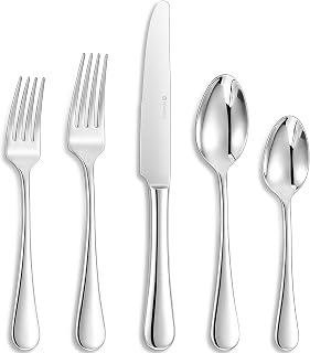 KEAWELL Premium Verona 20/45/65-Piece Silverware Set (20, Silver) | 18/10 Stainless Steel; Brilliant Mirror Finish; Fine Flatware Set; Smooth Edges; Dishwasher Safe; Service for 4/8/12