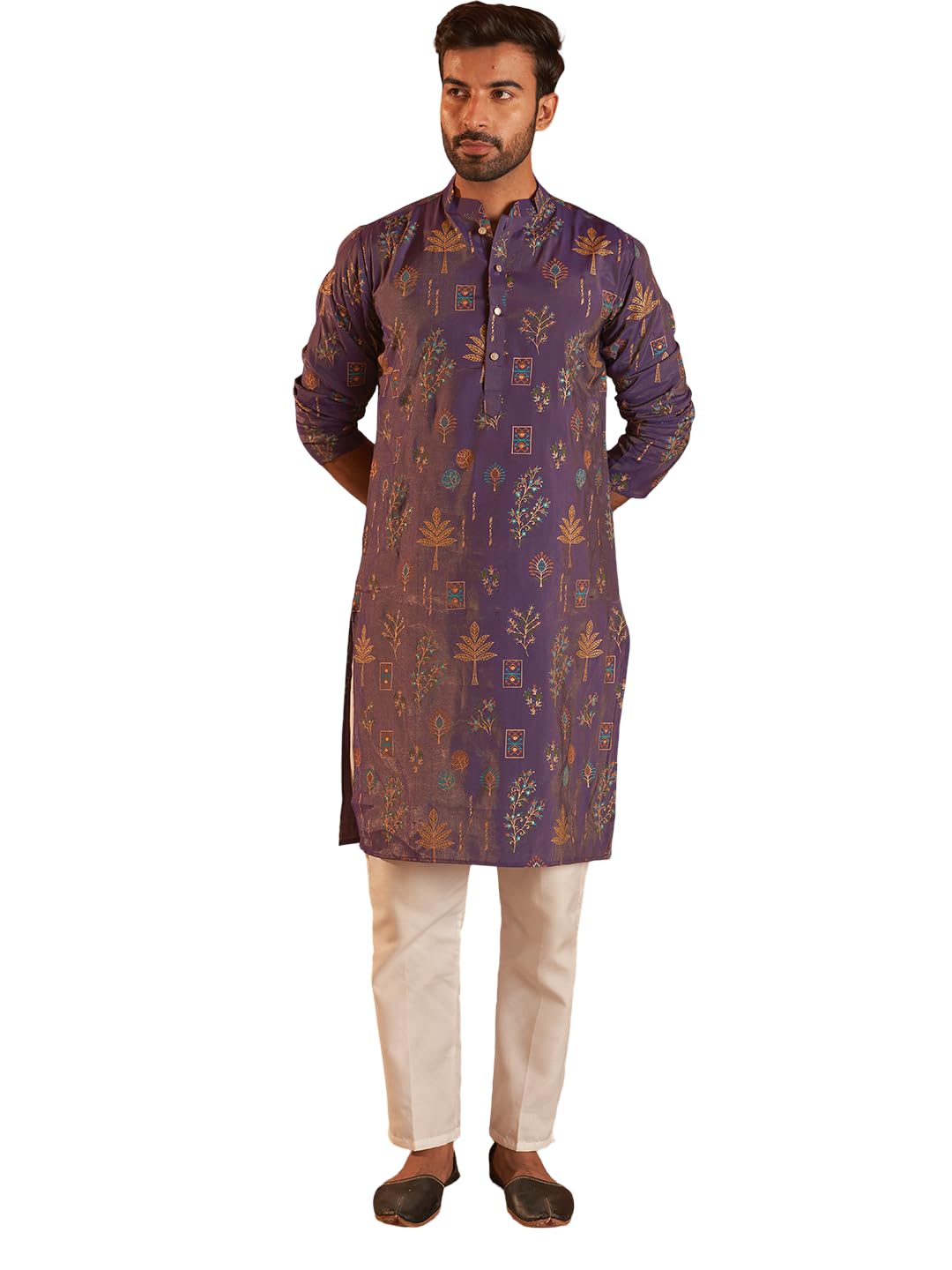 jompers Printed Silk Blend Straight Kurta Set-picture-10