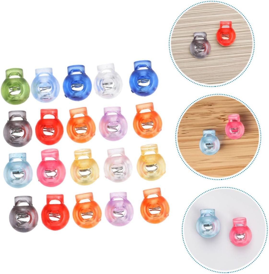 Adjustable Length Plastic Spring Cord Locks Drawstring Clasp Connector for Belts Buckles Ties