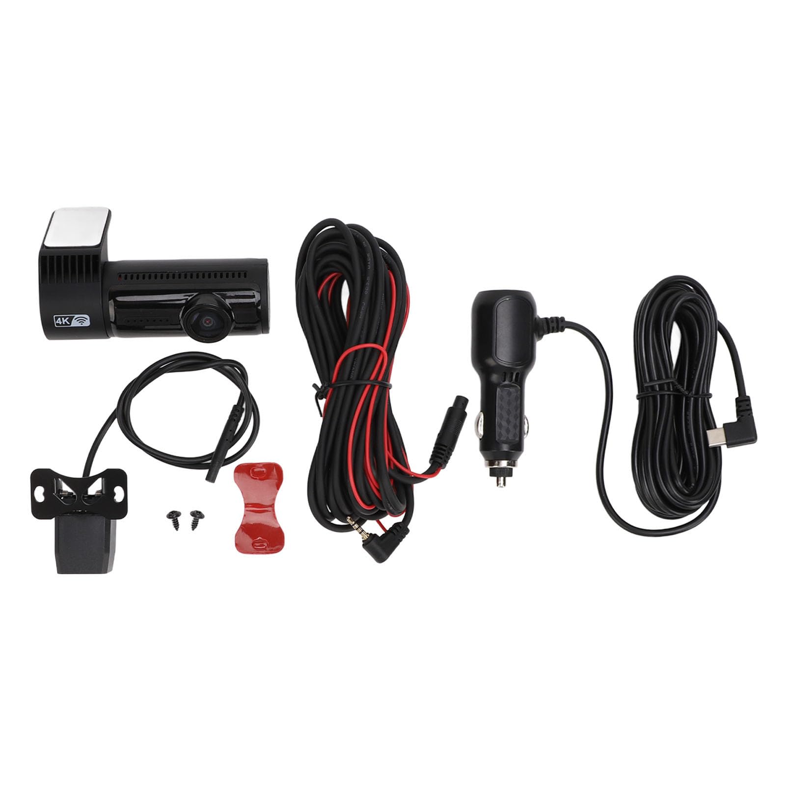 Schimer Dash Cam 4K Ultra HD con Doppio Obiettivo e Grandangolo da 170°