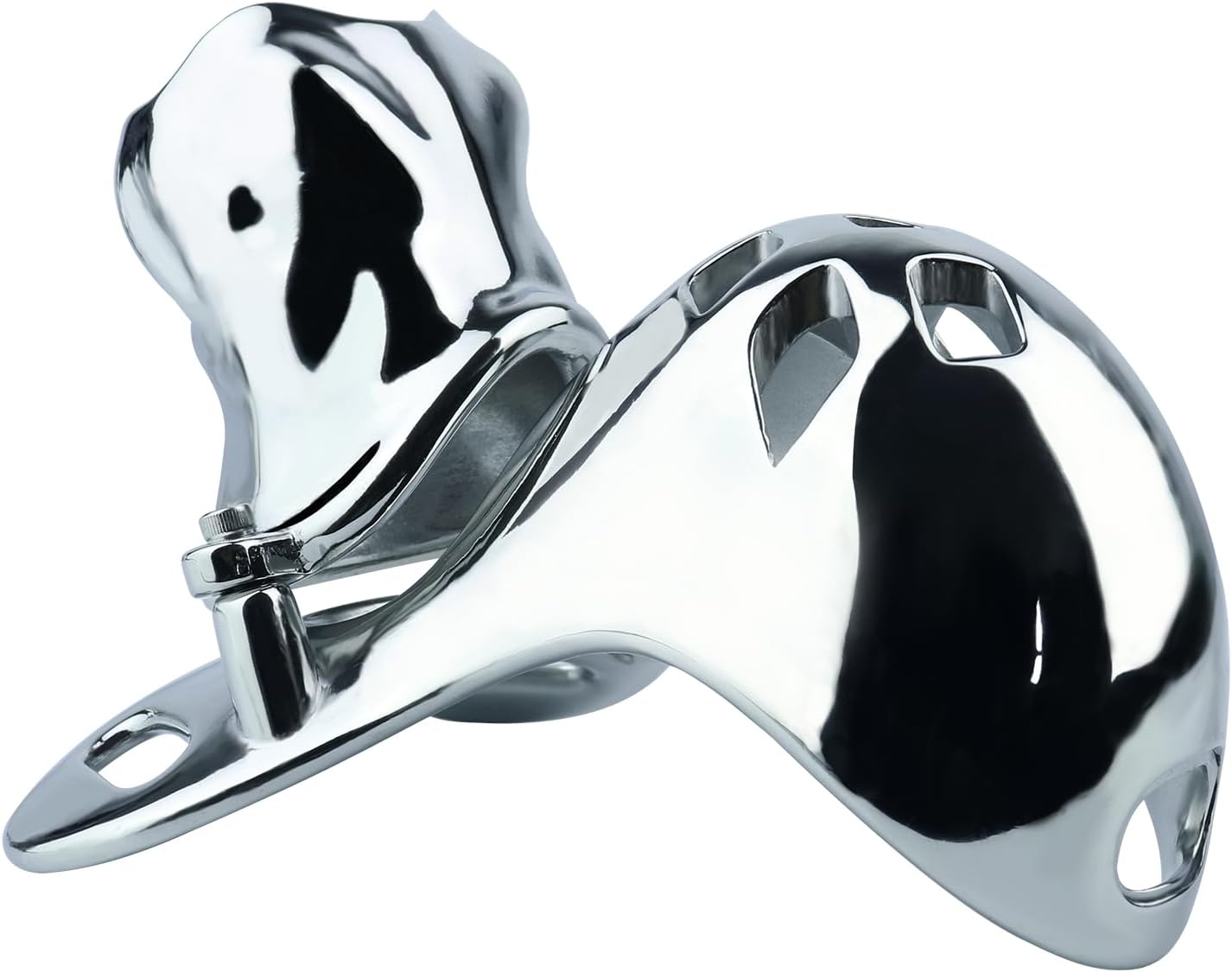 3 Sizes of Metal Cock Cage with Belt, Wearable Hollow Penis Cage Bondage Chastity Devices Adult Sex Toy for Men - L