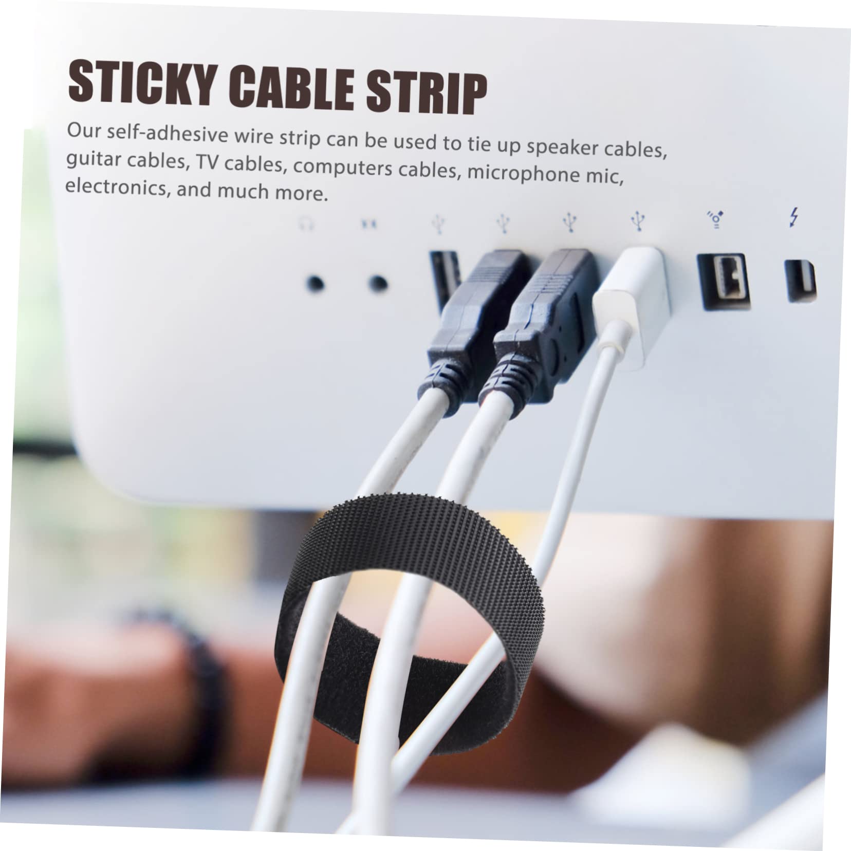 UPKOCH 3 Rollen Kabelorganisierungswerkzeug Kabelbinder Riemen für Elektronik Klebrige Kabelleiste für Home Office