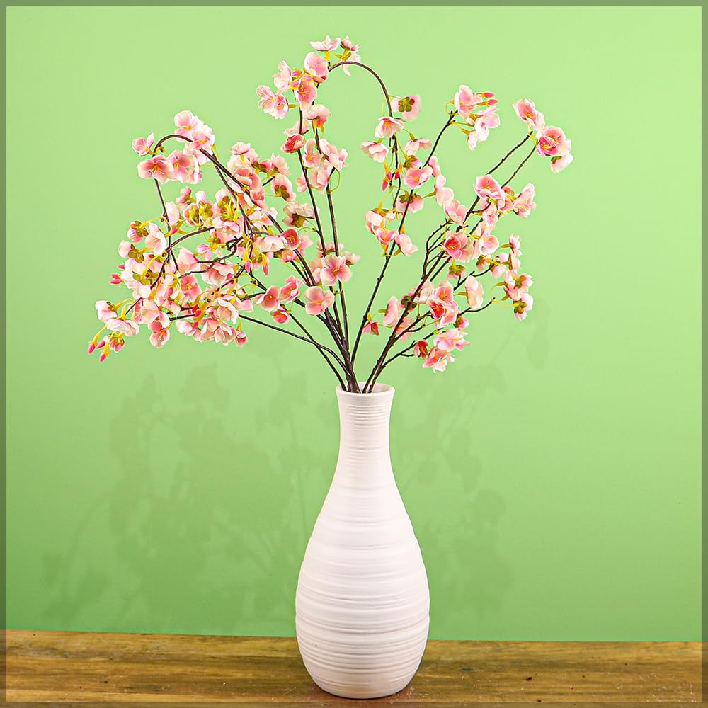 YATAI 2pcs Artificial Flowers, Hanging Silk Sakura Flowers for Vase, UV Resistant & Vibrant Faux Flowers, Realistic & Lifelike Floral Arrangements, Long-Lasting, Maintenance Free Fake Flowers, L-Pink