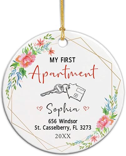 Vista 38 de Adorno de cerámica personalizado para la primera Navidad en nuestro nuevo hogar 2025, regalo de recuerdo de casa para parejas de recién casados