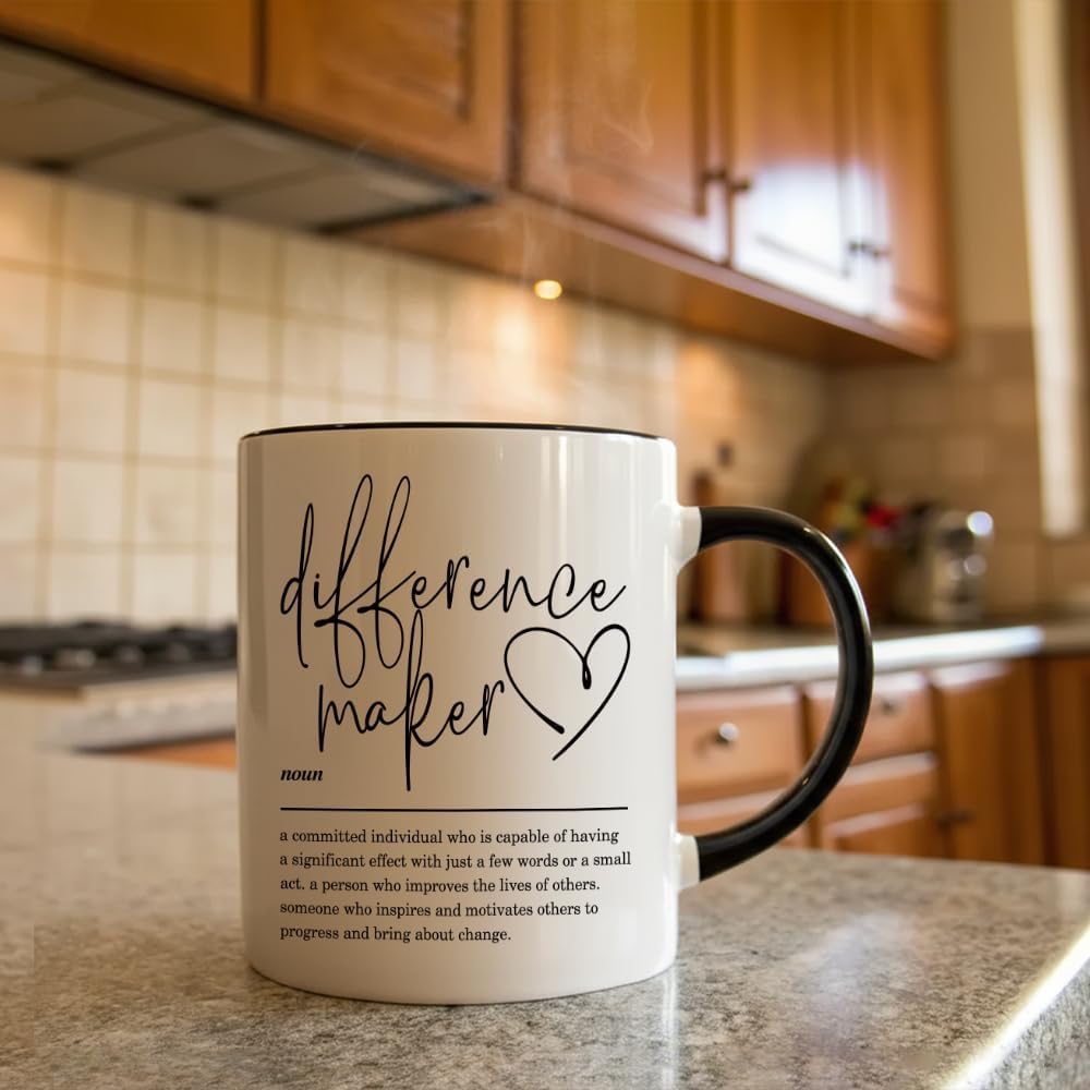 Difference Maker Mug Gifts, Thank You Appreciation Gifts for Teacher Boss Leader Coworker Nurse Employee Friends, Difference Maker Definition Mug for Birthday Christmas 11oz - Image 3