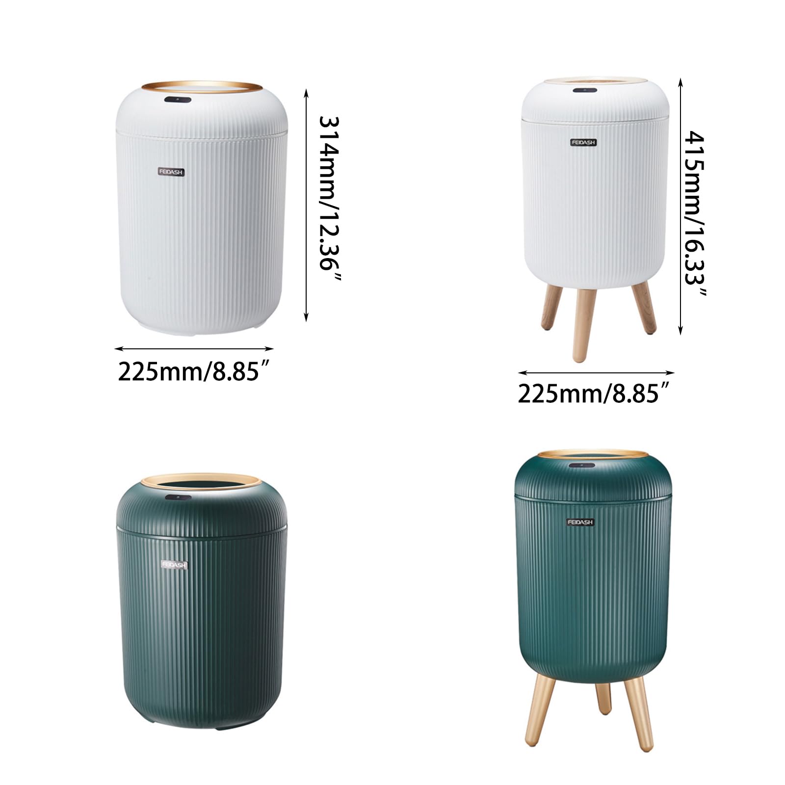 Dispenser per pattumiere da 9, 5 l / 10 l, Plantare Antiscivolo, sensori Automatici, pattumiera da Cucina, per Cucina/Camera da Letto/Soggiorno/casa, bidone Automatico