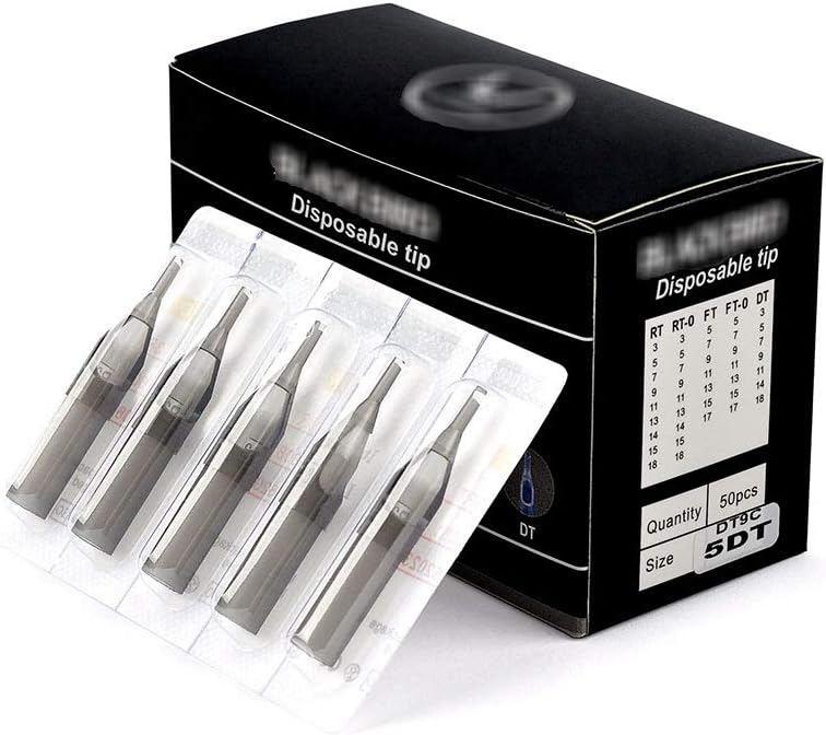 50PCS Disposable Tattoo Tips,Grey Assorted Tattoo Tips Tubes,Sterileze