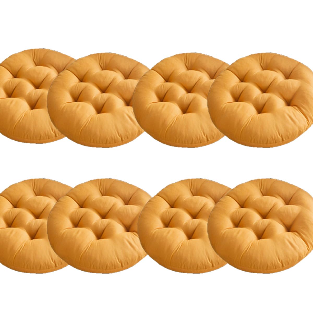 Almohadillas amarillas 40x40 cm pack de 8 cojines suaves para sofá y dormitorio