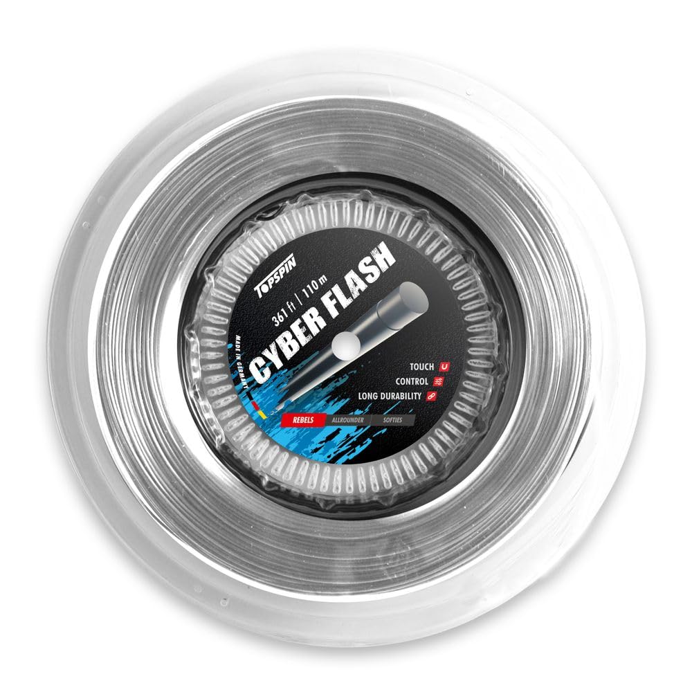 Topspin Tennissaite Cyber Flash - 110m 'The Classic One' Tennis-Saite für Gute Power und Spin Eigenschaften