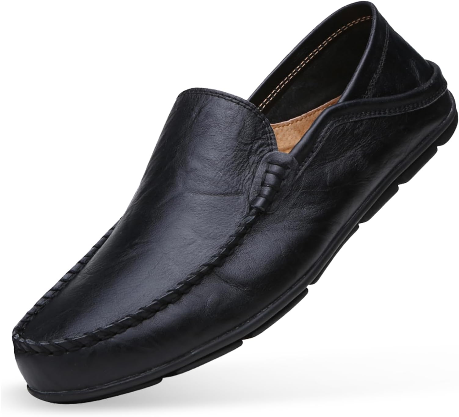 Men's Premium Genuine Leather Casual Slip on Loafers Breathable Driving Shoes Fashion Slipper
