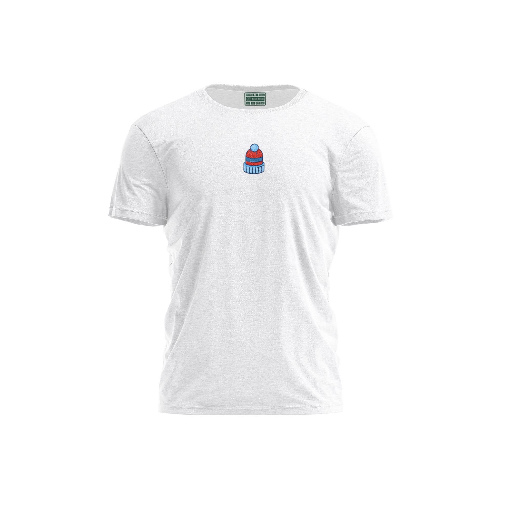 Bona Basics, Digitally Printed, Men's Basic T-Shirt,%100 Cotton, White, Casual, Men's Tops, Size: L