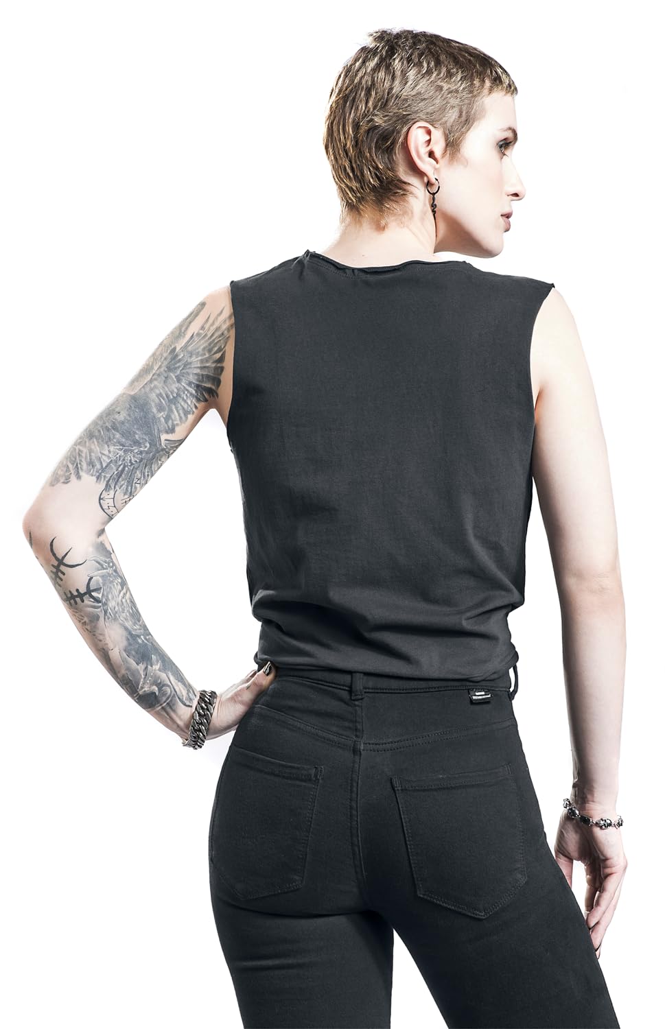 Metallica Amplified Collection - White Logo Femme Top Anthracite 100% Coton Regular/Coupe Standard