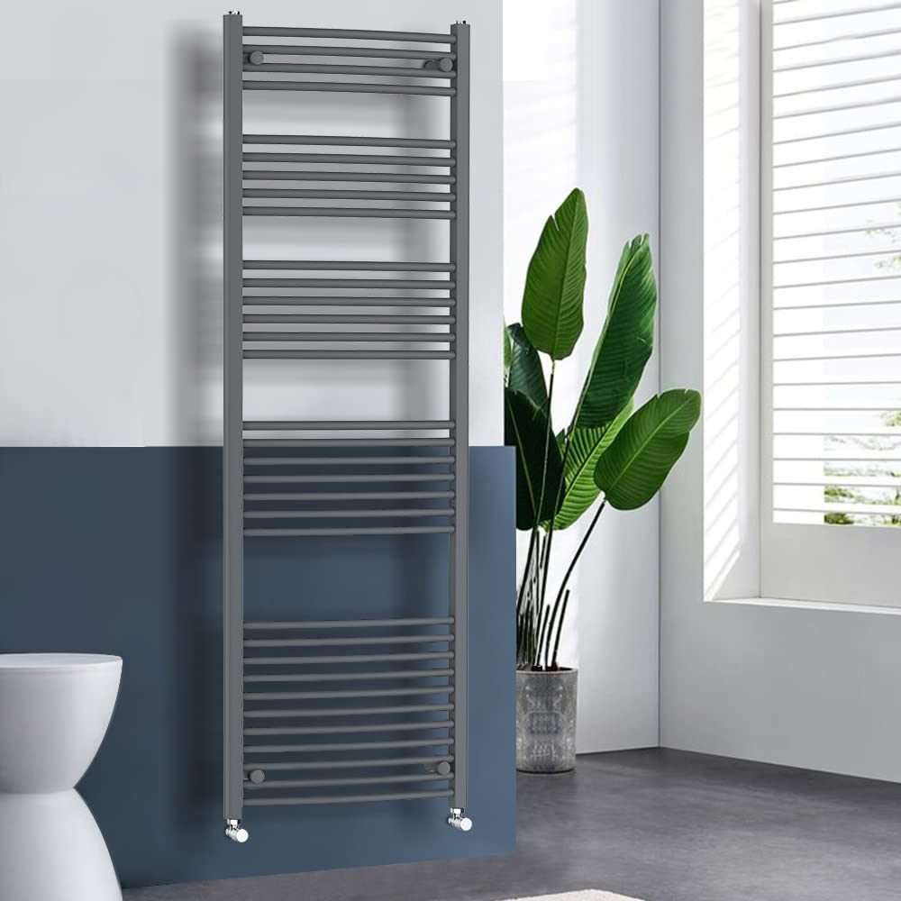 WarmeHaus Curved Heated Towel Rail Radiator Anthracite 1800x600mm Grey  Bathroom Ladder Radiator Towel Warmers for Bathroom Kitchen : Amazon.co.uk:  Home u0026 Kitchen