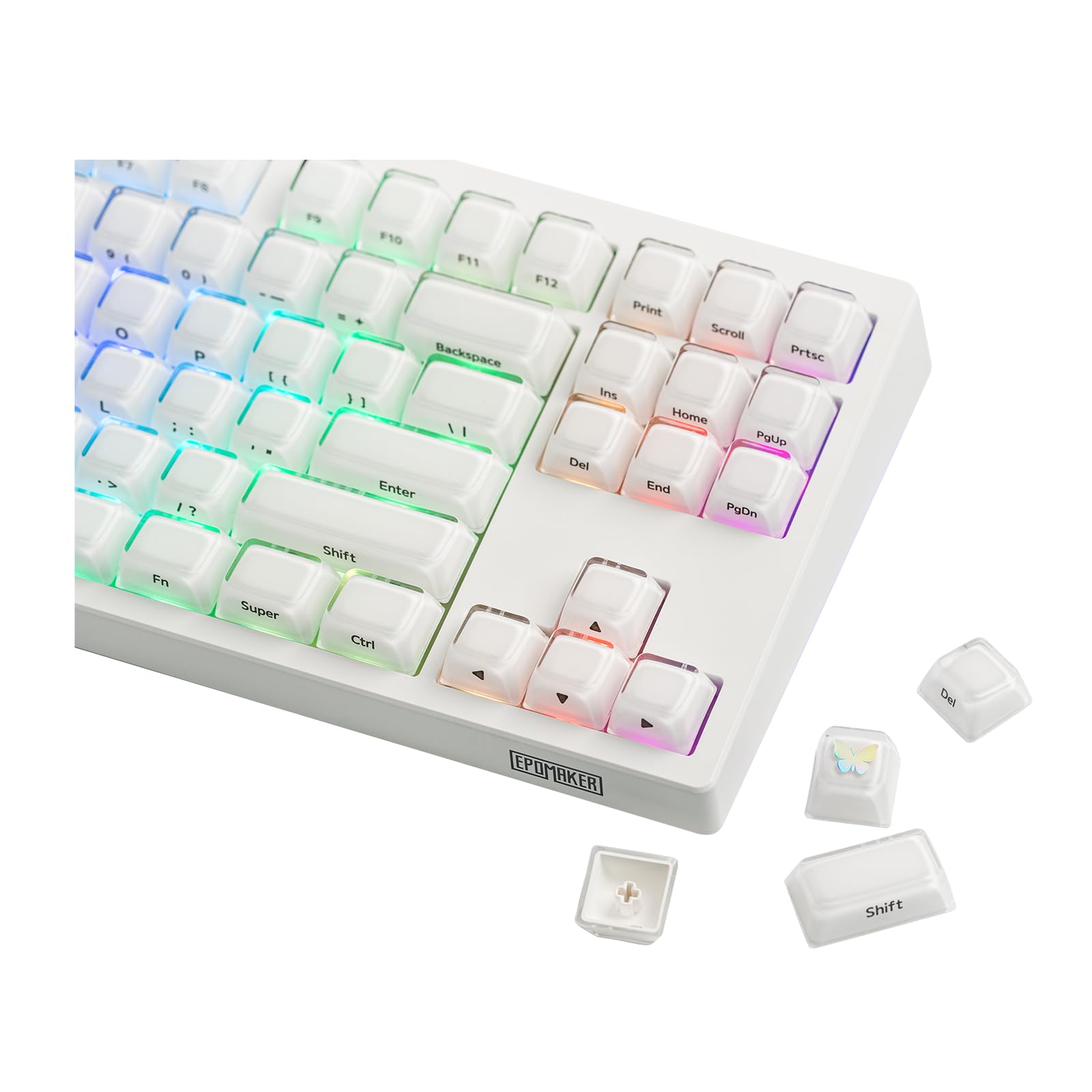 EPOMAKER Lusterfly Jelly Keycaps Set - 123 Keys Double-Shot Laser Engraved