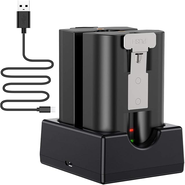 KIMILAR Dual Port Ring Battery Charger Compatible with Ring Doorbell 2/3 / 3 Plus / 4, Ring Spotlight Cam/Solar Floodlight, Ring Peephole Cam & Stick Up Cam Solar Battery [Batteries NOT Included]