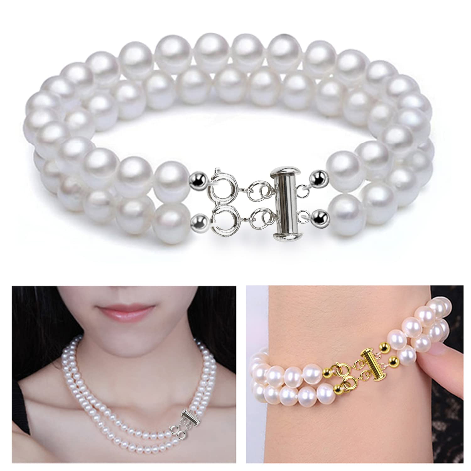 Connettori Magnetici Per Collane A Strati - Chiusura Sicura, Anti-Groviglio, Argento - Foto 6