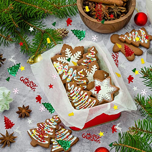 Graccee 2200Pcs Christmas Confetti Glitter Xmas Pentagram Tree Marry Christmas Mixed Foil Table Confetti Sequins For Christmas Party Or Diy Decoration #TOP5