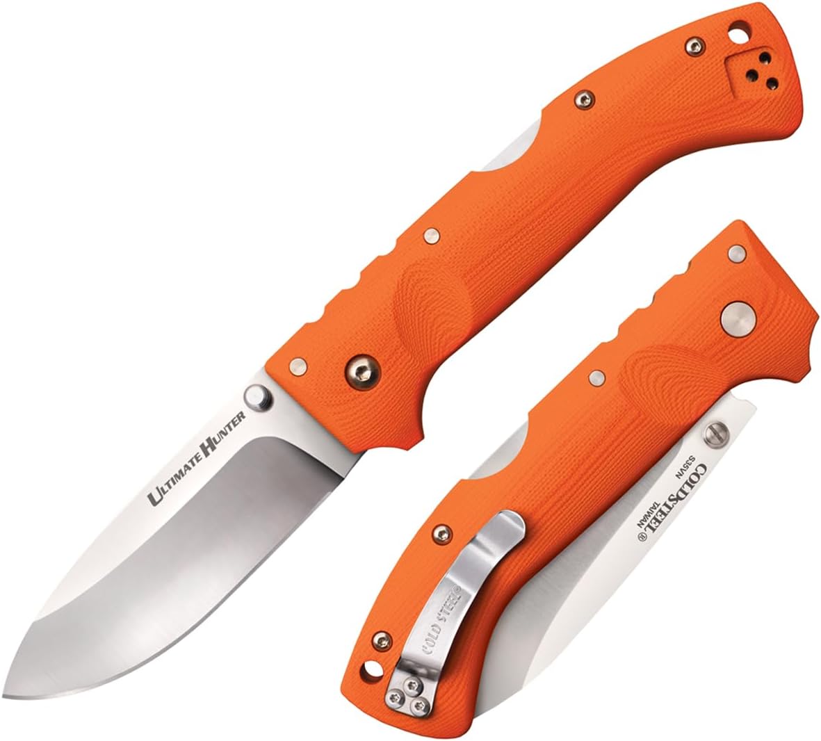 Ultimate Hunter 3.5" S35VN Razor-Sharp Blade 5" G-10 Easy-to-Grip Handle Hunting Folding Knife with Tri-Ad Locking Mechanism