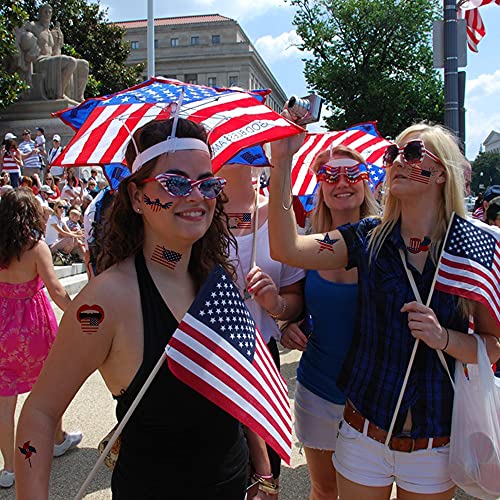 4Th Of July Temporary Tattoo 80 Unique Images Independence Day Tattoo Stickers, American Flag Eagles Hat Balloons Tattoos Body Face Art Sticker #TOP3