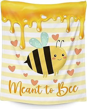 Bee Blanket Gifts, 40"x50" Cute Bee Print Throw for Women Girls, Soft Cozy Warm Flannel for Sofa Bed