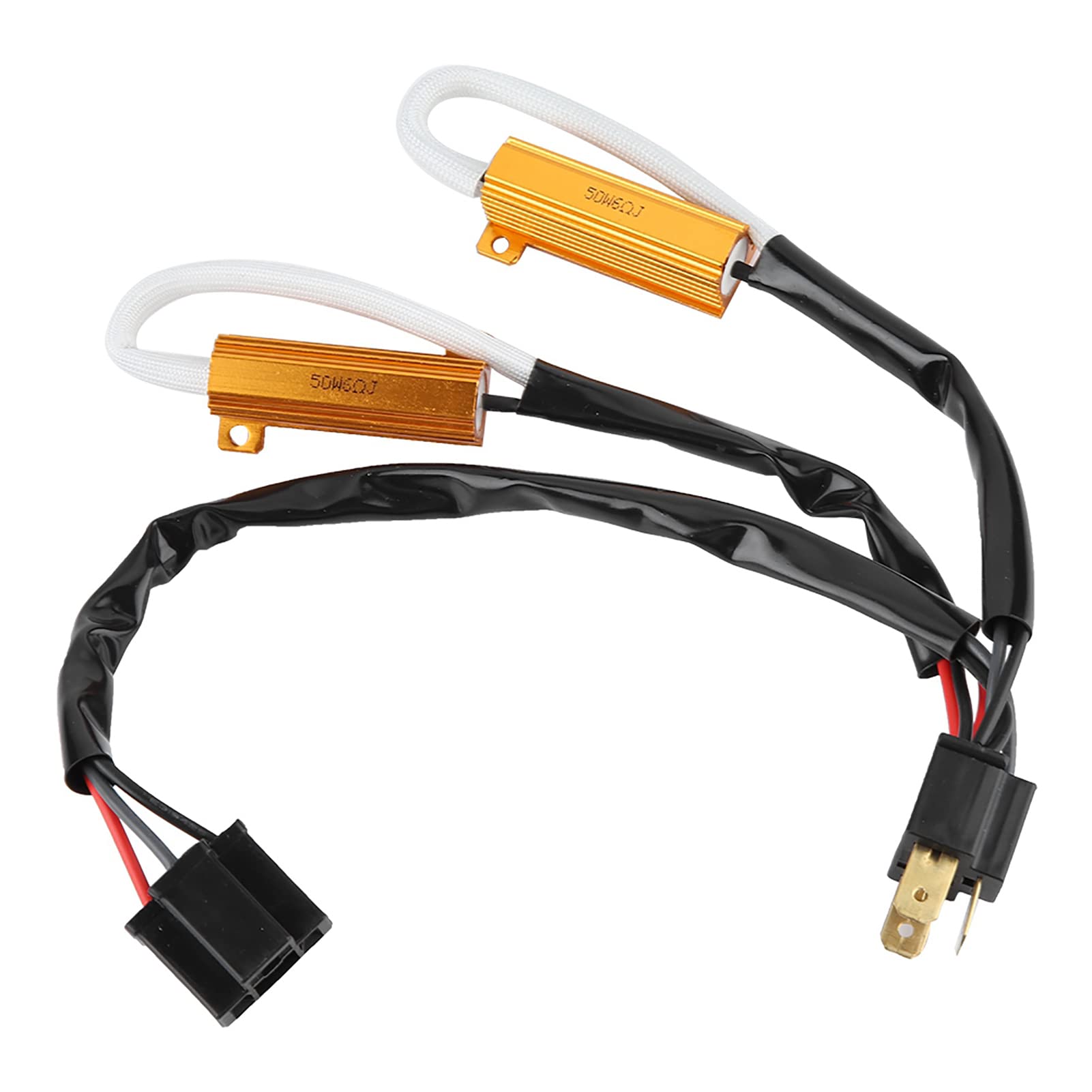 2 Stück 12 V 50 W 6RJ LED-Decoder Lastwiderstand Autoscheinwerfer Blinkt kein Fehler Kabelbaum Lastwiderstand Decoder für H4 H7 9005 9006 H8 H9 H11