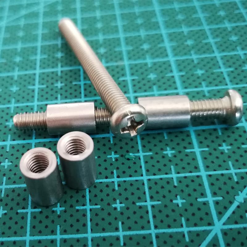 Cabilock 2 tornillos de montaje de mango de acero inoxidable para fabricación de cuchillos anti-deformación remache tornillos ranura para cuchillos de chef