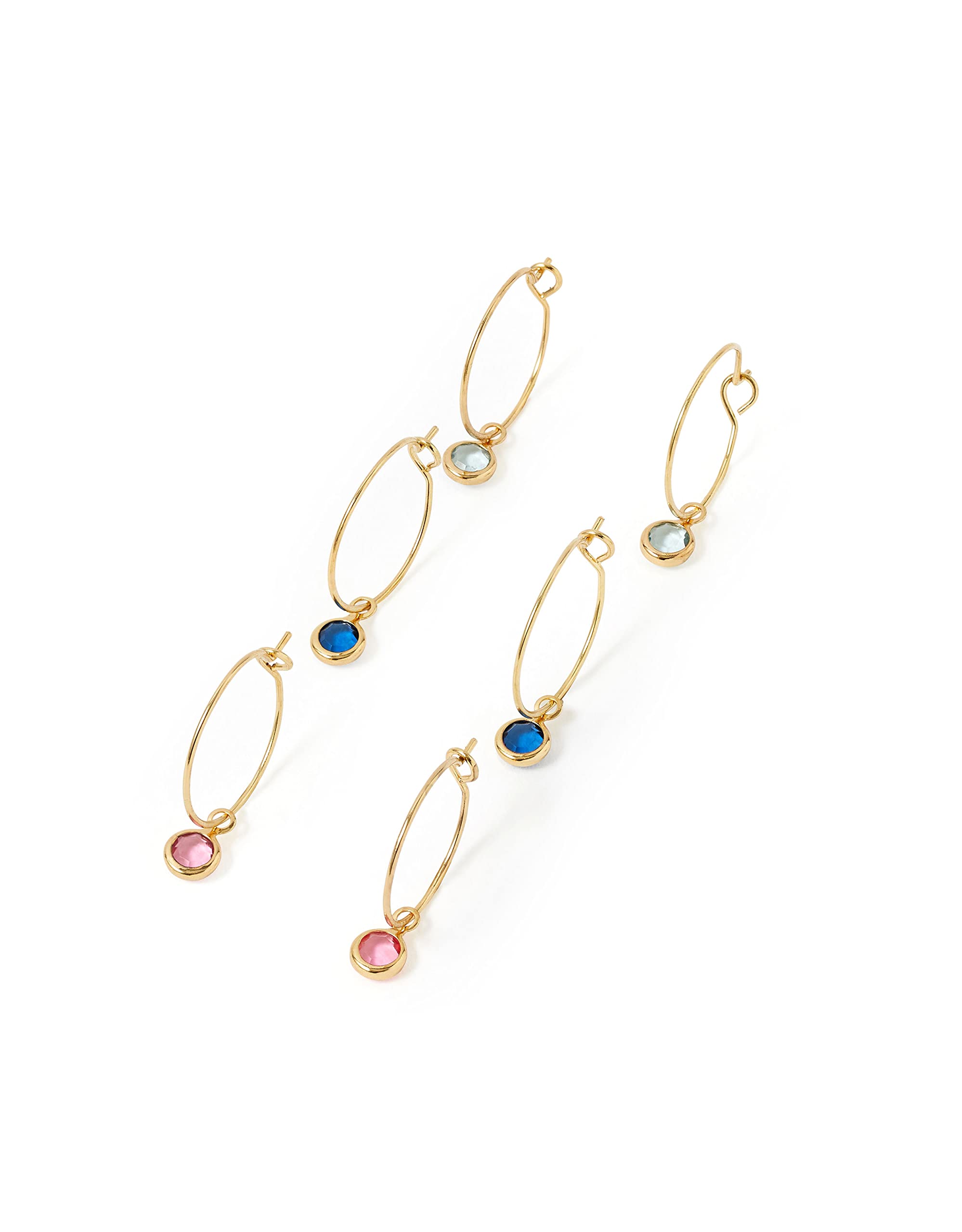 Accessorize London Womens Set Of 3 Colour Gems Hoop Earring (B09NDPLZ5P) Amazon Price History, Amazon Price Tracker