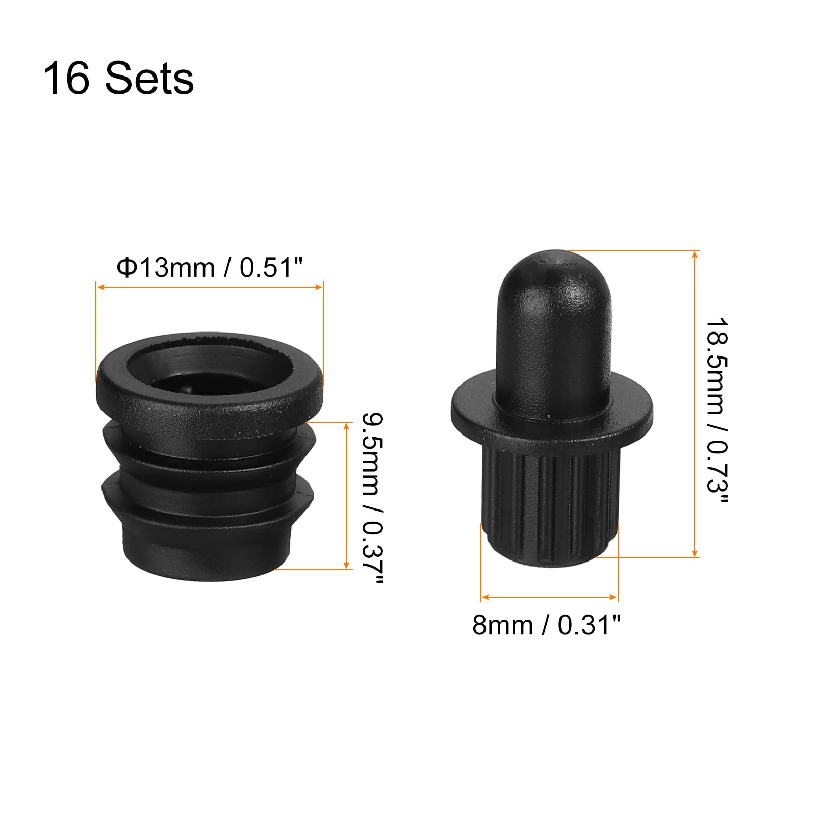 16 Fissaggi Griglia Altoparlante - Connettori Sfera 6mm Per Cassse Audio | Nero - Foto 6