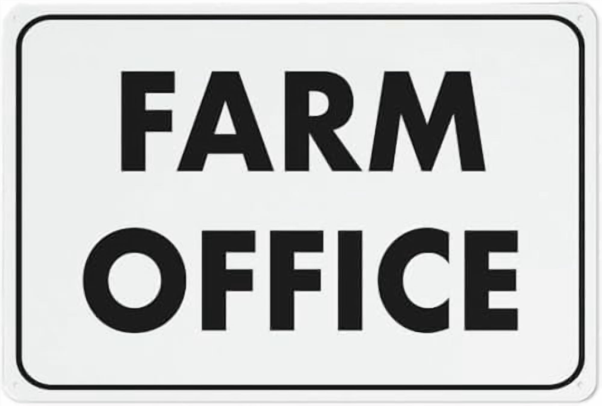 (2-Pack) Warning Metal Tin Sign - Farm Office, Sign, Reflective, Protected, Waterproof, Fade Resistant, for Farm Premises, Residence Gates, 12X8 Inch