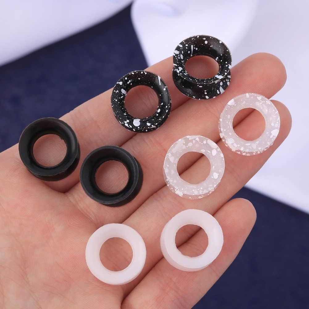 OUFER 8PCS Silicone Ear Gauges Flexible Ear Tunnels Plugs Stretchers Expander Double Flared Flesh Ear Piercing Jewelry for Women Men - Image 4