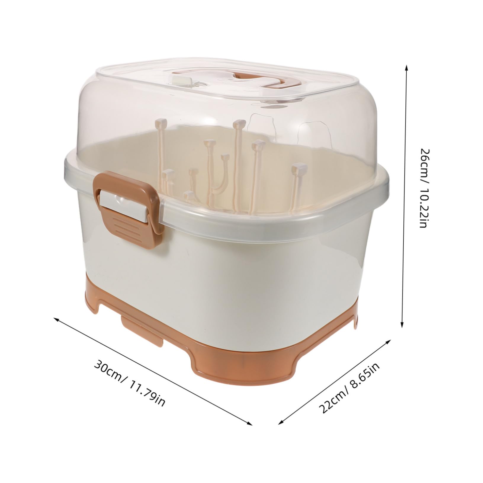 Organizer per Biberon da Banco con Coperchio, Grande Capacità | Conservazione Verticale, Struttura Salvaspazio, Plastico, per Preparazione Pasti e Mobile Cucina