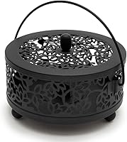 【アジア工房】 スチール製蚊遣り [ブラック] ロータスモチーフ 蚊取り線香入れ おしゃれ 蚊取り線香立て アジアン雑貨 蚊やり [並行輸入品]