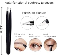 XUJINCN 3-in-1 Eyebrow Scissors Kit，for Personal Facial Hair Removal,Multifunctional Ms. Exfoliating Beauty Tool，Including；Eyebrow Comb Scissors, Hair Removal Tweezers,Eyebrow Razor（Black — image 3