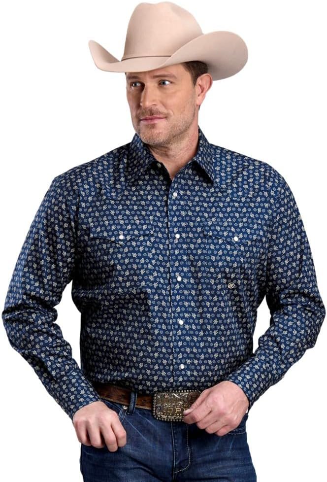 ROPER Western Shirt Mens Foulard L/S 4XT Blue 03-001-0725-1102 BU