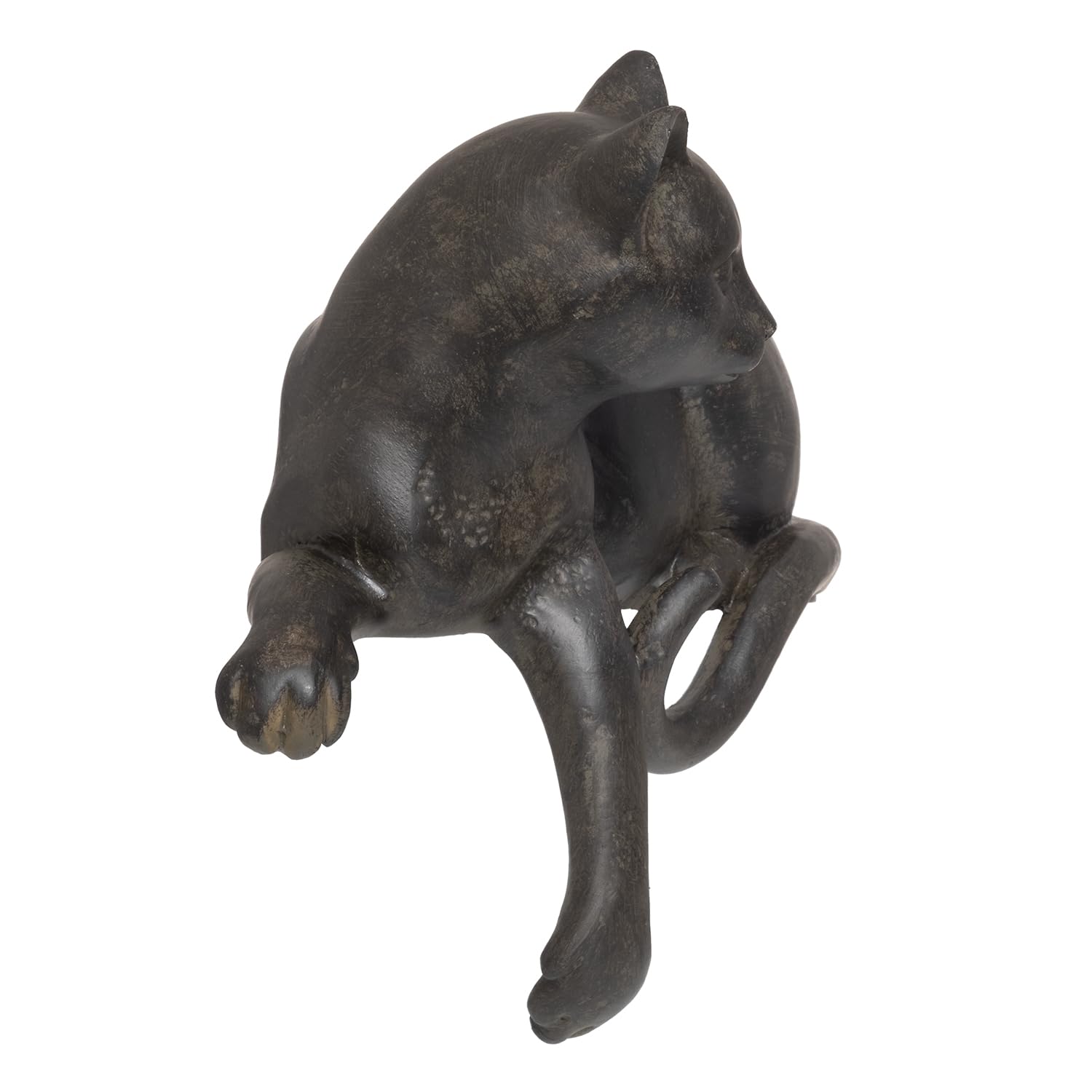 Moritz Statuette décorative en polyrésine - Chat couché - 20 cm