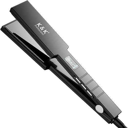 Miniatura 2 de Plancha plana profesional de titanio K&K de 1.75 pulgadas para cabello liso y rizado (1.75 pulgadas)