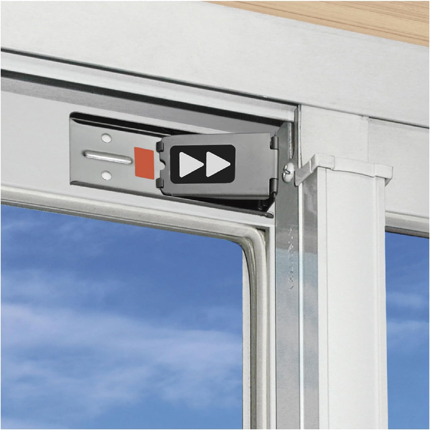 Nomuratec N-1109 Sash Lock Big 2P Comfort Security with Notice Mark, Silver